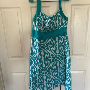 Teal and white dress